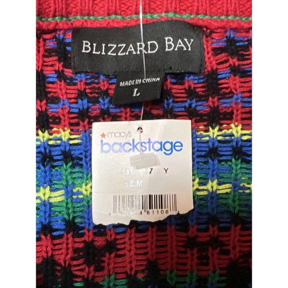 Blizzard Bay Men's Dinosaur Dino T Rex Ugly Christmas Sweater Lights Up Sz L - Picture 6 of 14